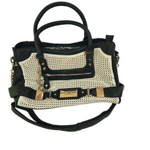 Marc New York By Andrew Marc Top Handle Crossbody Black White Satchel Bag
